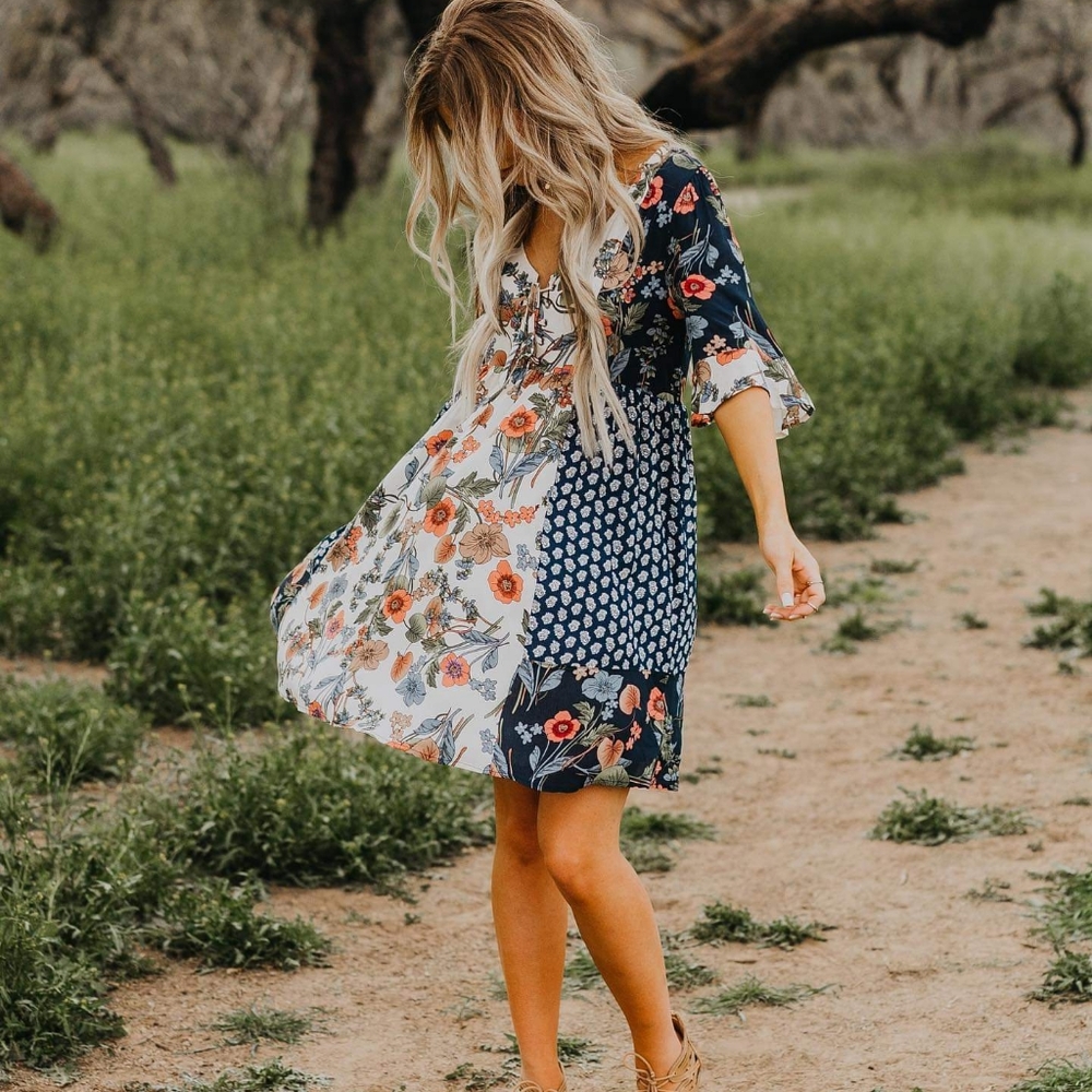 Adorable boho floral pattern dress